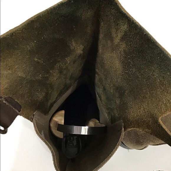 Pedro Garcia Brown Knee High Riding Boots Suede & Leather Cutout Buckled Size 41 - Picture 8 of 16